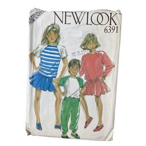 New Look 6391 Childrens Sewing Pattern Size 4-12 Top T Shirt Skirt Trousers CUT